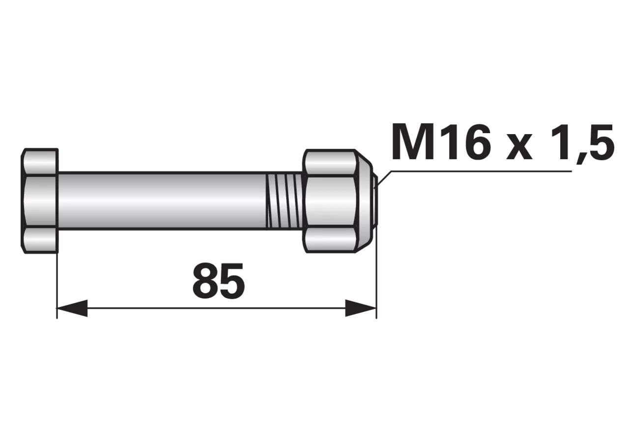 Schraube mit Sicherungsmutter M16x1,5x85 GartenShop24