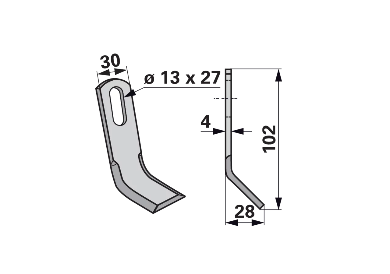 Y-Messer 30 x 4 L=102 Lo 13x27 GartenShop24