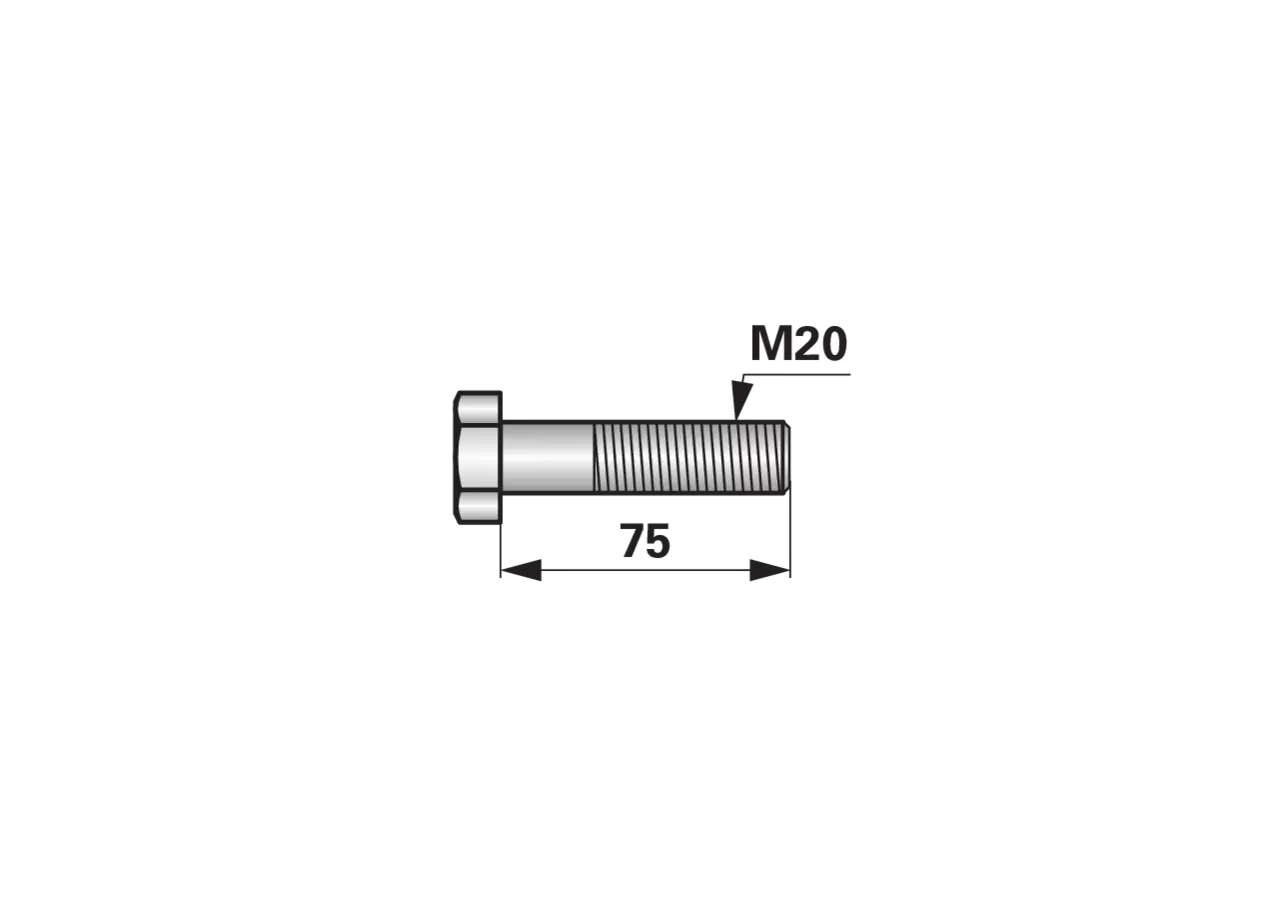 Schraube M20 x 75 mm, Güte 10.9 GartenShop24