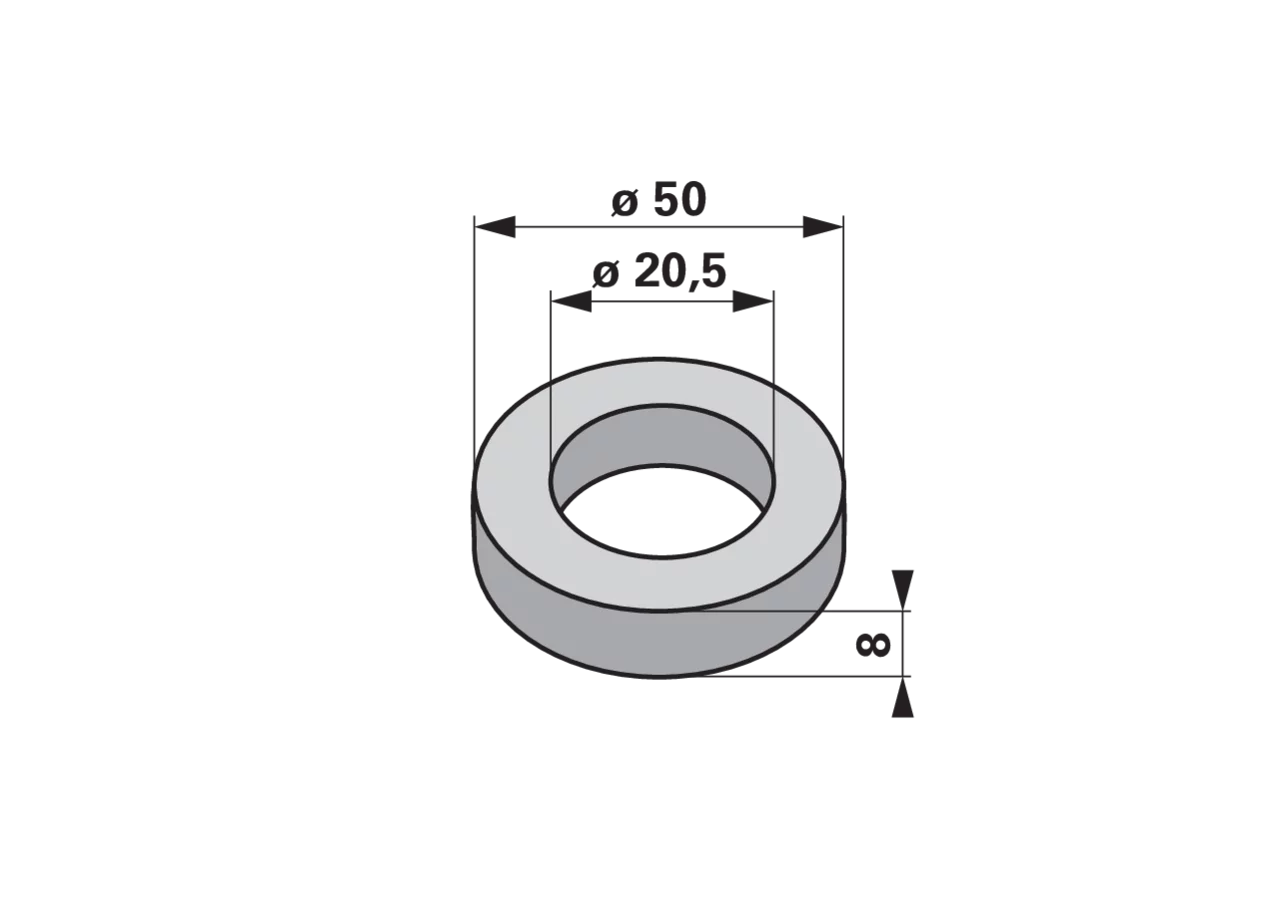 Scheibe 20,5 x 50 x 8 mm GartenShop24