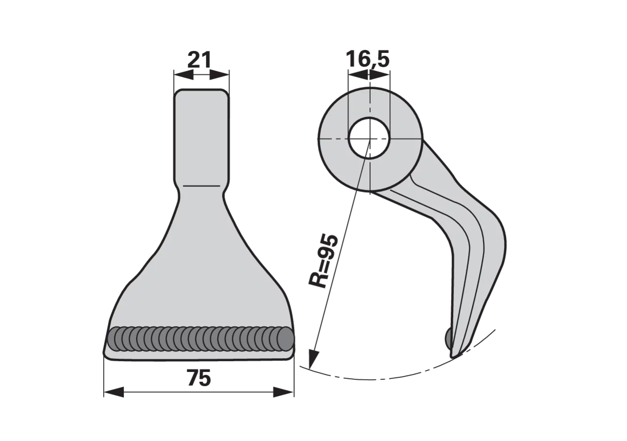 Schlaghammer PTA beschichtet, 75 x 95 mm, Loch 16,5 mm GartenShop24