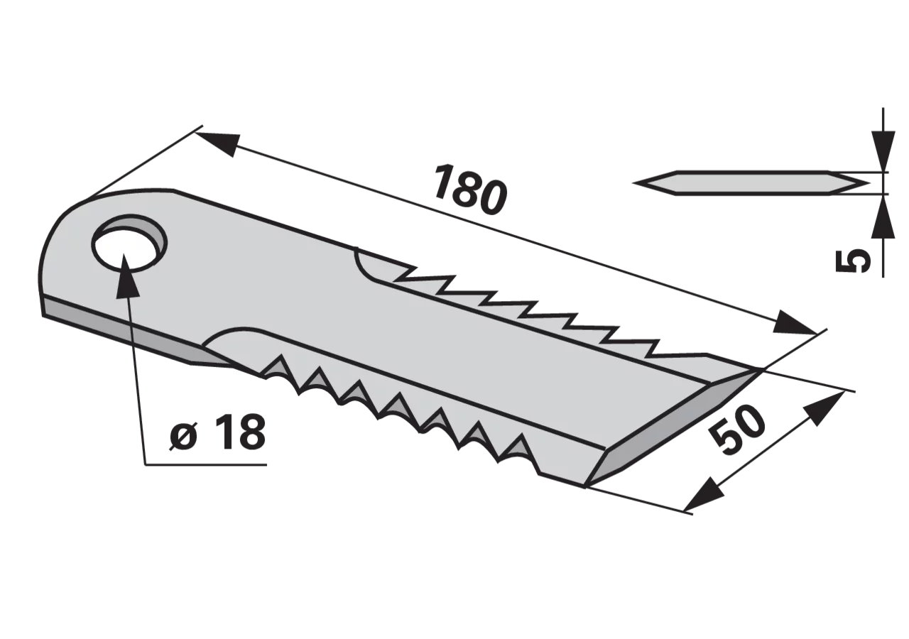 Häckslermesser 180 x 50 x 5 mm – passend für Krone 270034231 GartenShop24
