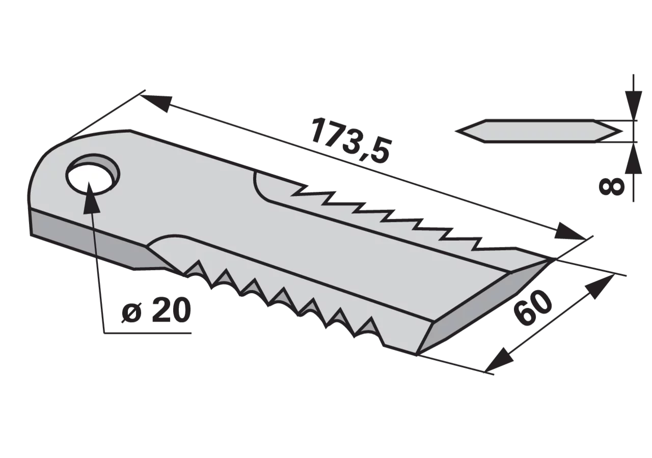 Häckslermesser – passend für Krone 270093250 GartenShop24