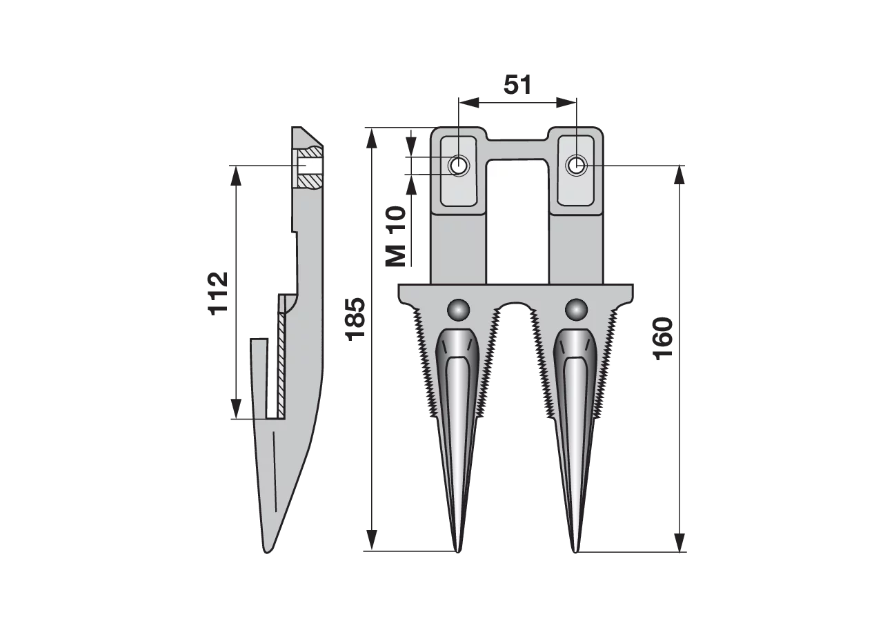 Doppelfinger schmale Lappen – passend für Agria 600128A GartenShop24