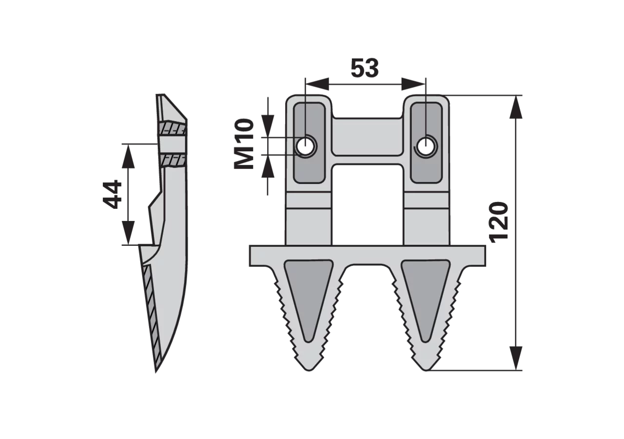 Doppelmulchfinger rechts, asymmetrisch Rapid 89868 Rapid