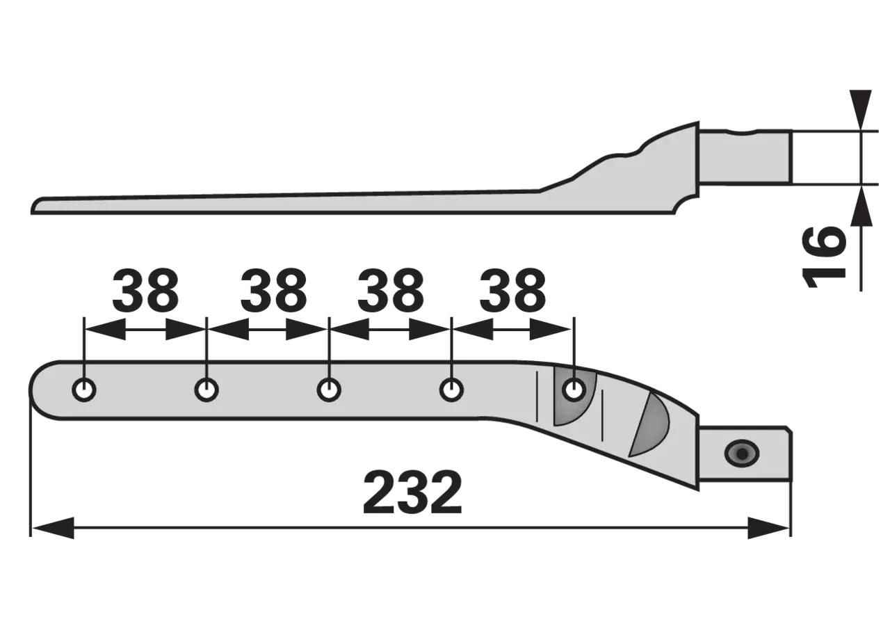 Obermesserkopf L 232 mm ESM 3450690 ESM