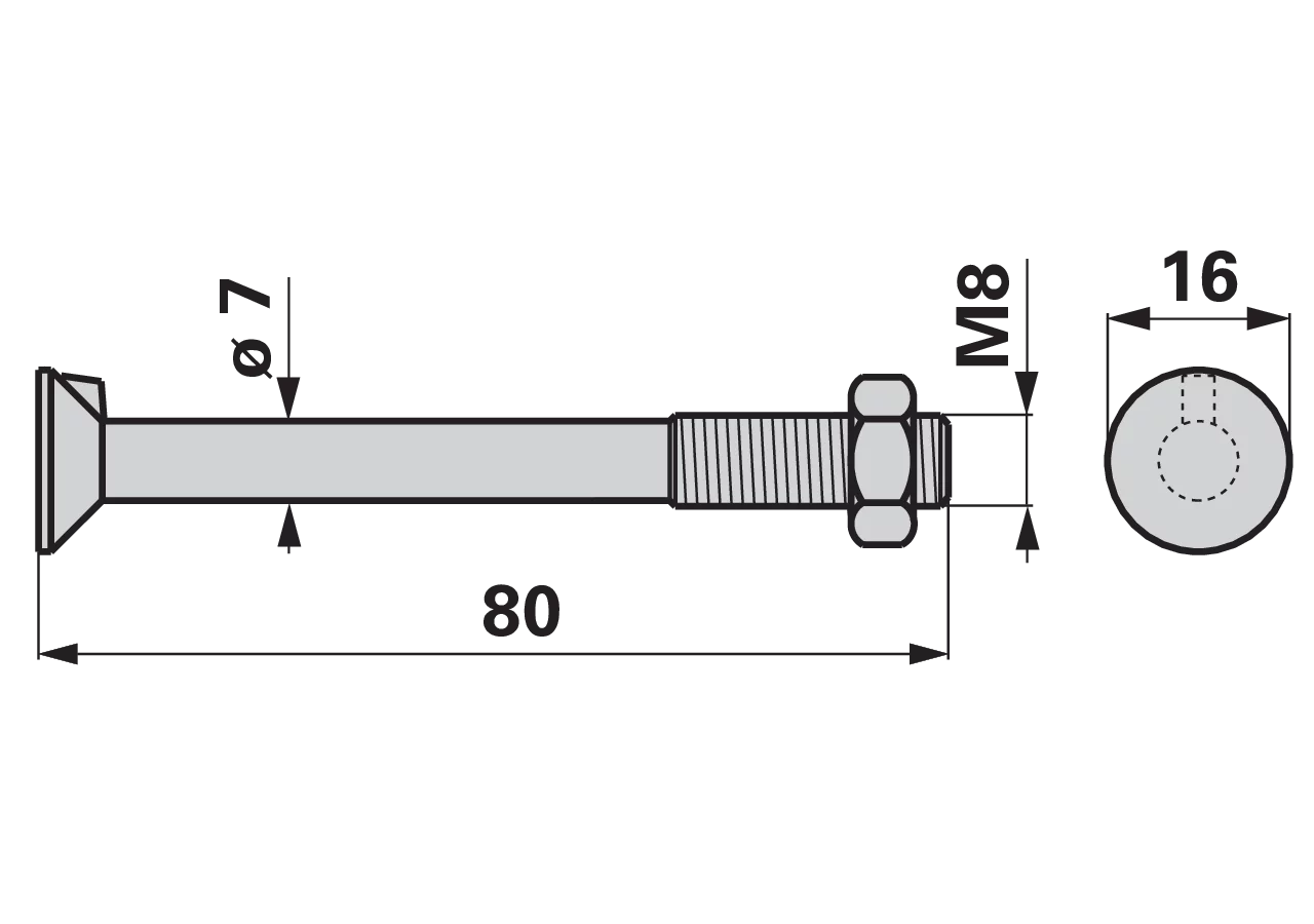 Senkkopfschraube M8 x 80 mm – passend für Bucher H92565033 GartenShop24