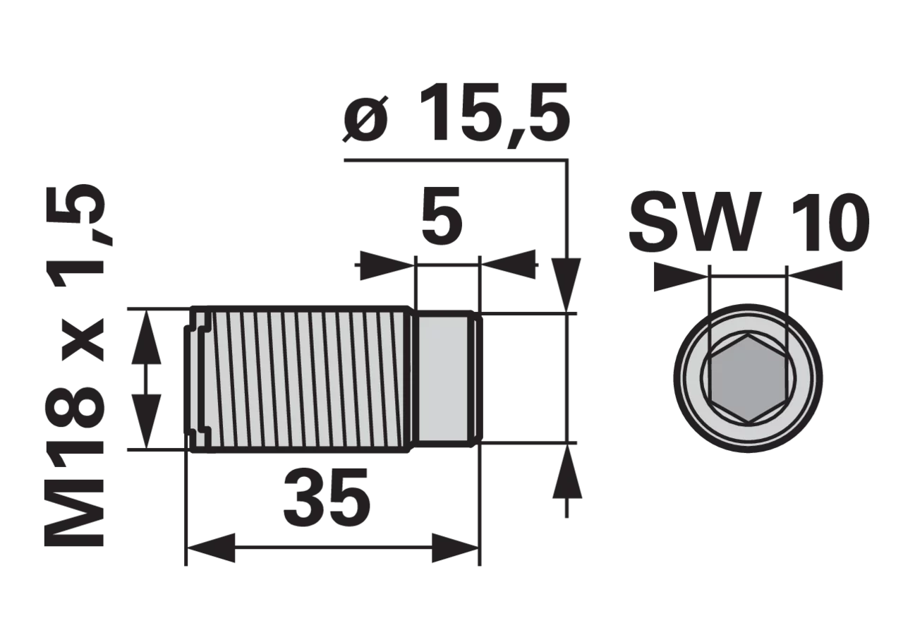 Messerkopfschraube M18 x 35 mm – passend für Moty 123A GartenShop24