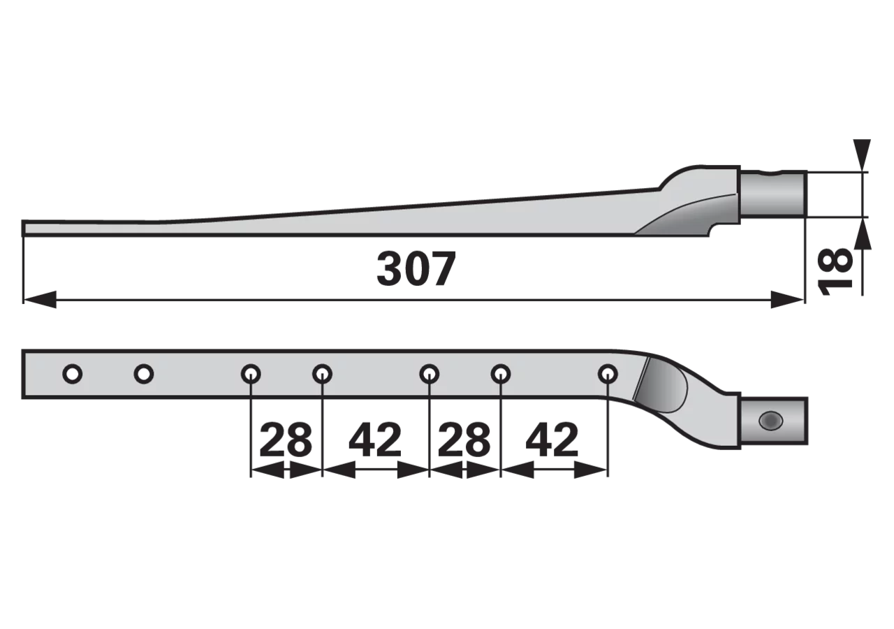 Obermesserkopf L 307 mm ESM 3450590 ESM