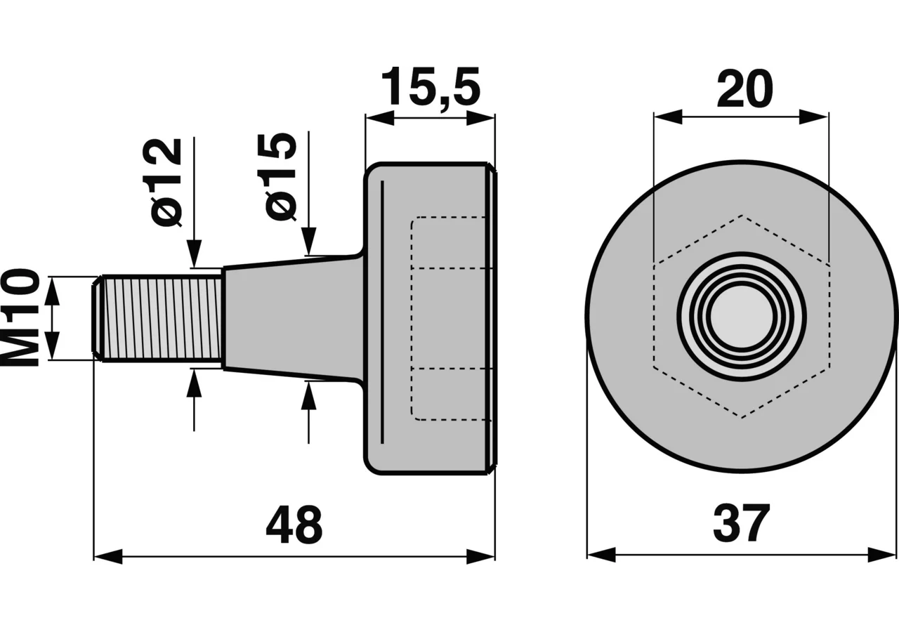 Führungszylinder Vollguss AD 37 mm – passend für Reform 524.489.206 GartenShop24