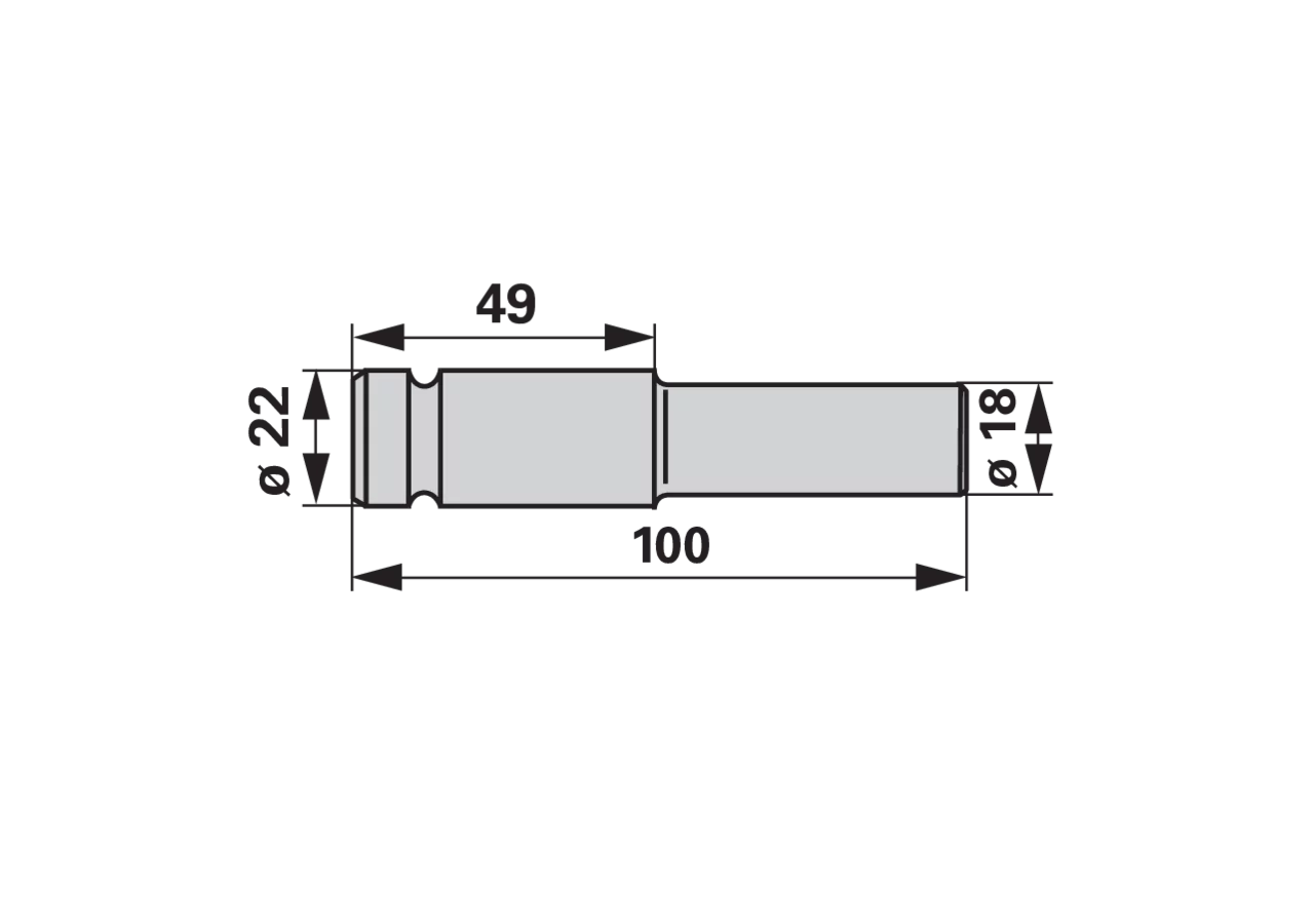 Gleitbolzen für Messerkopf, AD 18 x L 100 mm – passend für Reform 15801309 GartenShop24