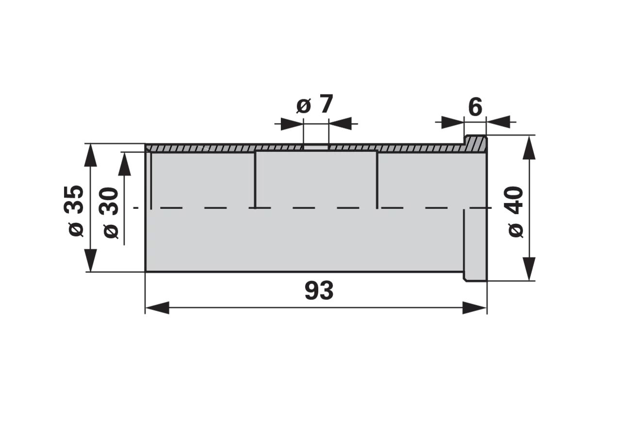 Buchse AD 40 x ID 30 x L 93 mm – passend für Reform RM5801032 GartenShop24