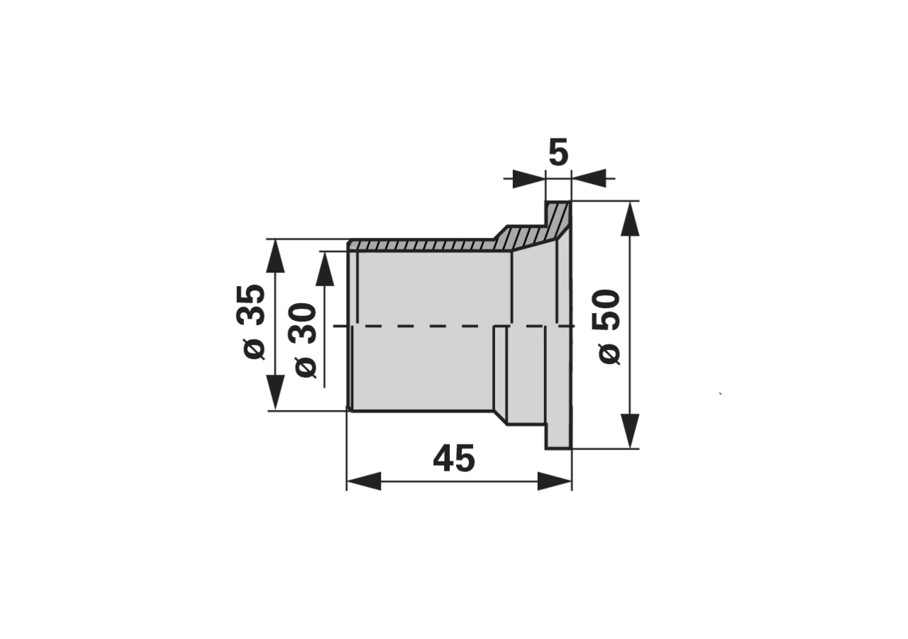 Buchse AD 50 x ID 30 x L 45 mm – passend für Reform 15801308 GartenShop24