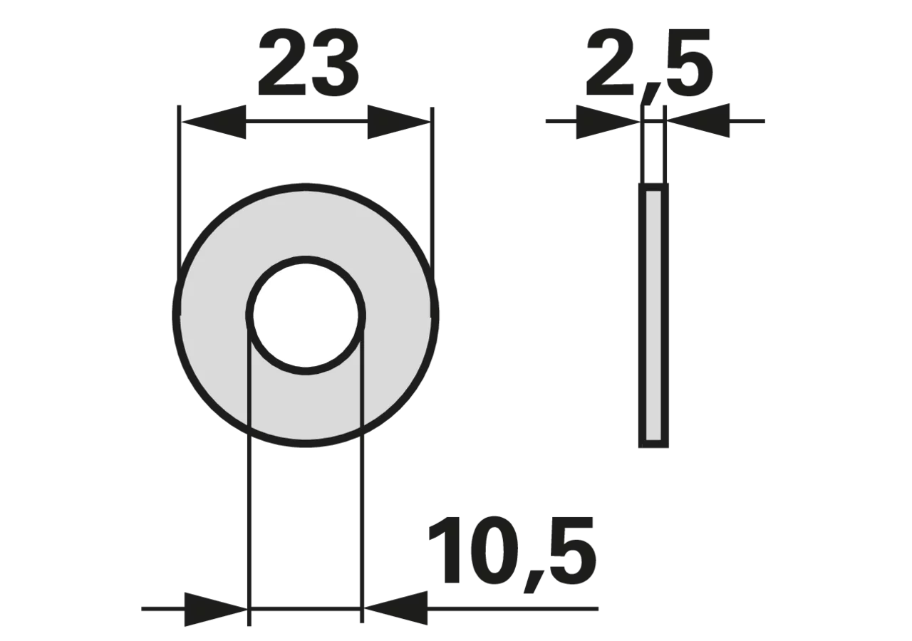 Spannscheibe AD 23 x ID 10,5 x 2,5 mm Bucher H937010100 GartenShop24