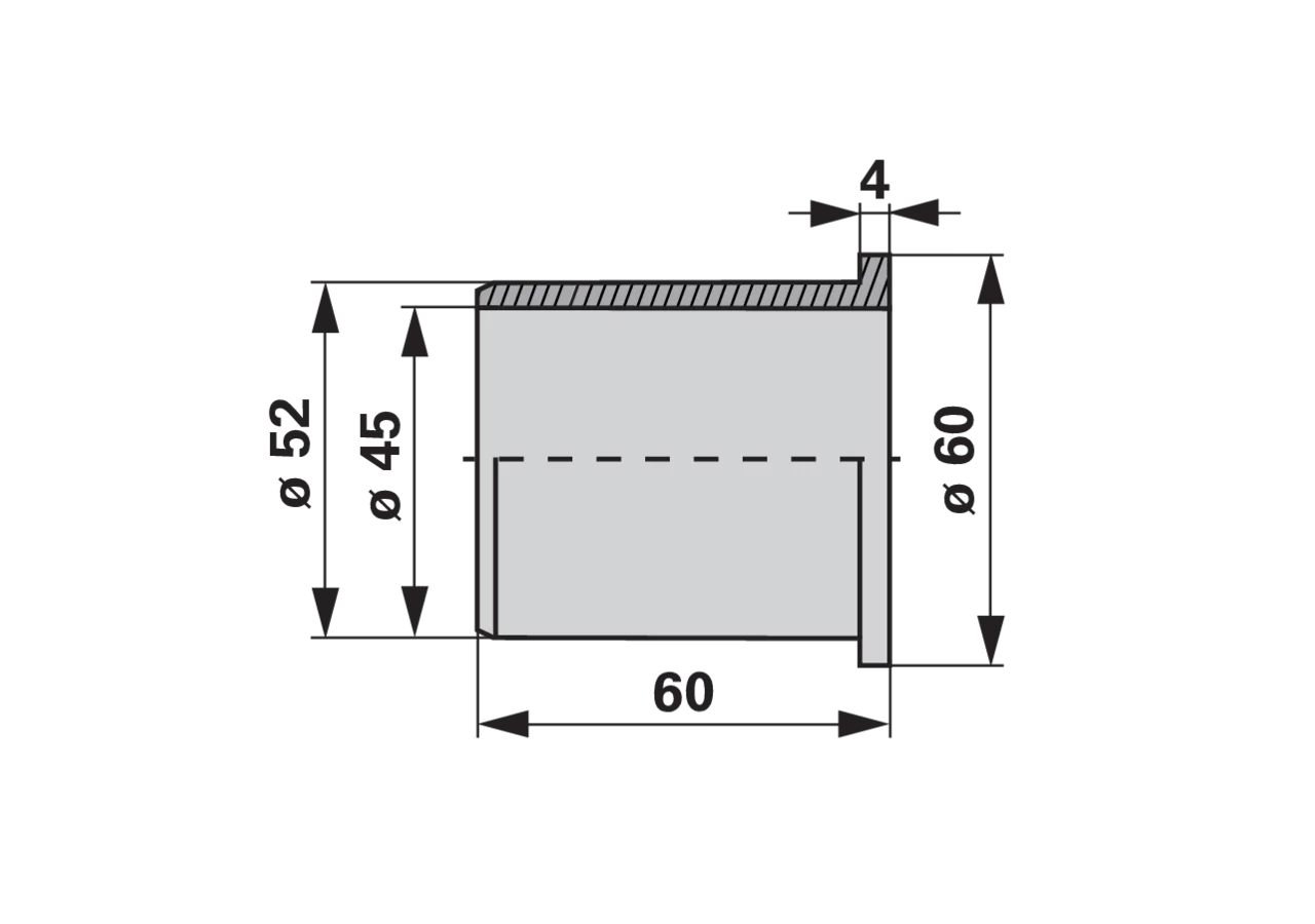 Buchse AD 60 x ID 45 x L 60 mm Rapid 59659 Rapid