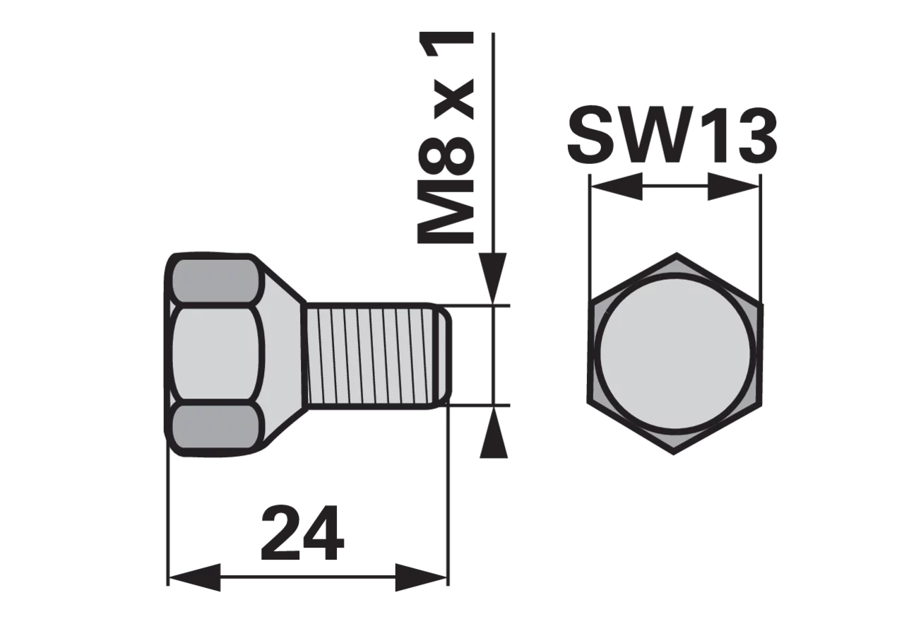 Kegelschraube M8 x 1 x 24 mm – passend für Aebi 100.8952 GartenShop24