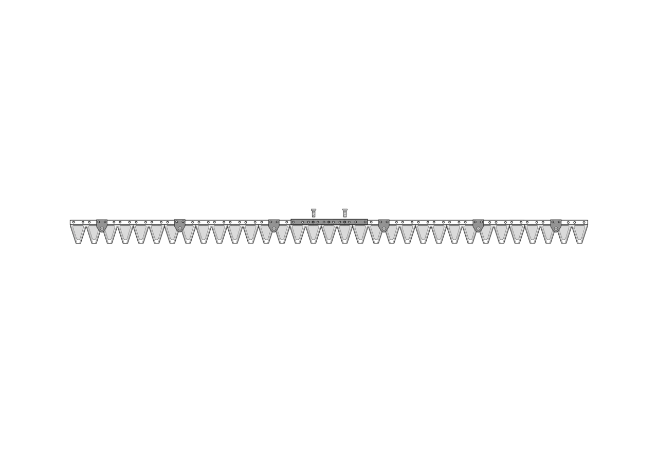 Mähmesser L 168 cm, 33 Klingen, glatt ESM 2510230 ESM