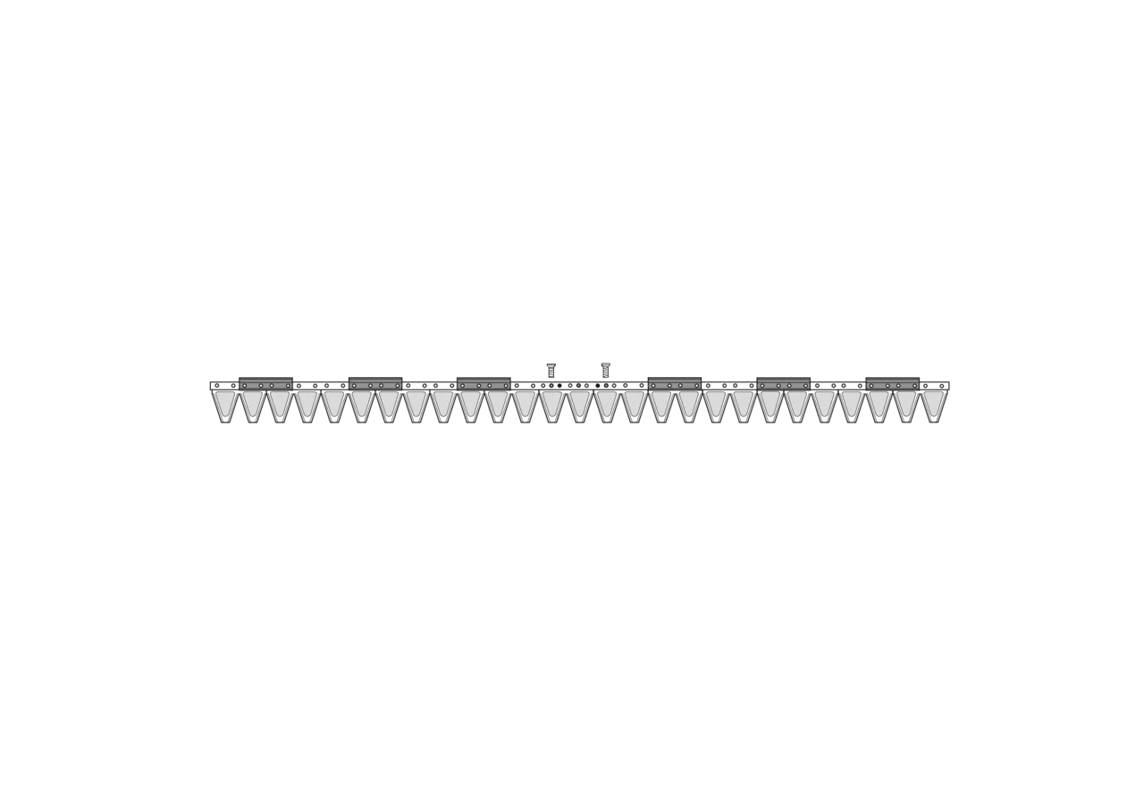 Mähmesser L 137 cm, 27 Klingen, glatt ESM 2482060 ESM