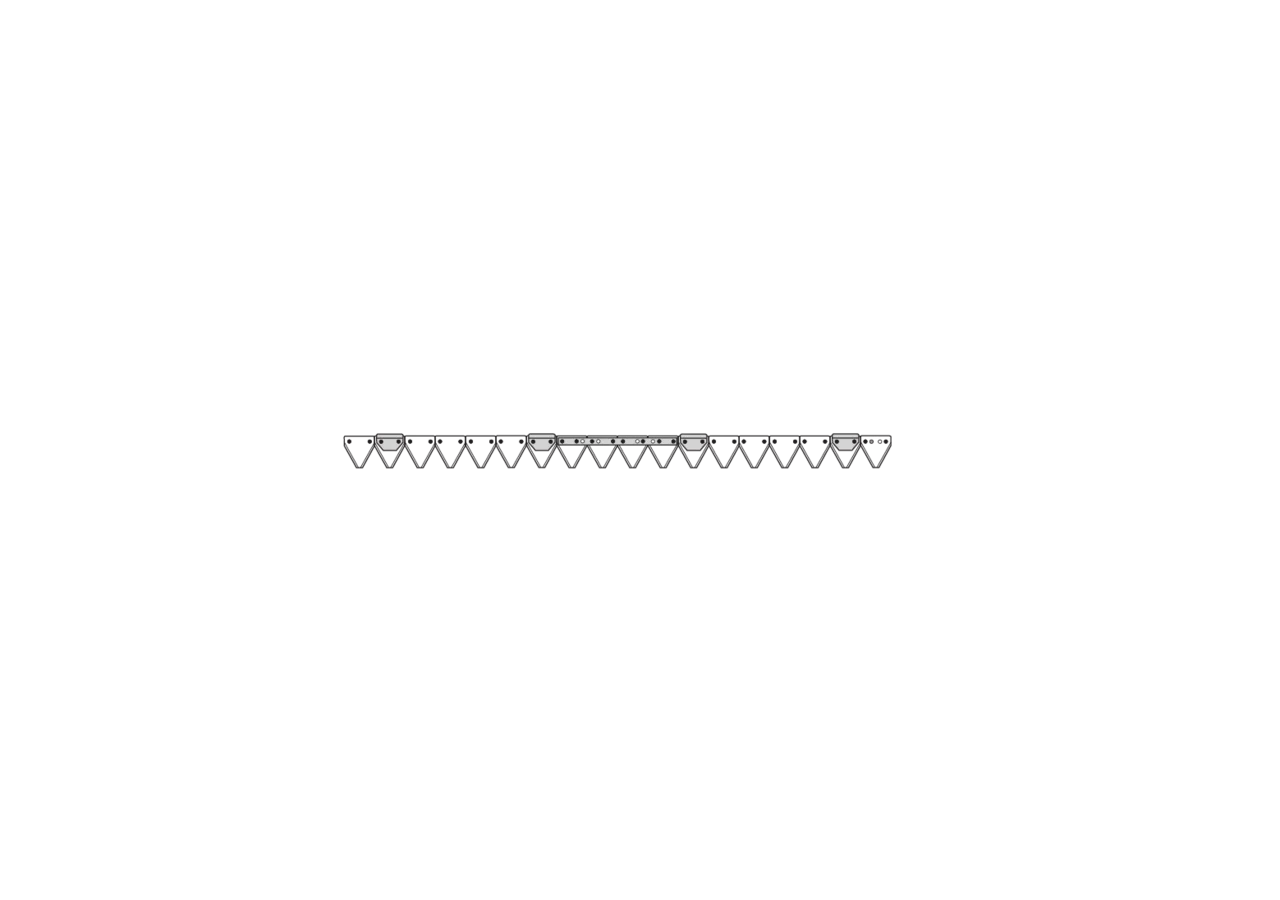 Mähmesser L 140 cm, 18 Klingen, gezahnt, DIN 80 – passend für Agria 631375 Schröckenfux