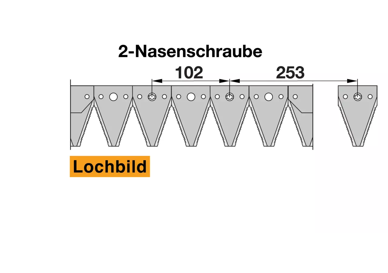 Mähmesser L 120 cm, 23 Klingen, gezahnt passend zu Austro Rapid M176 Schröckenfux