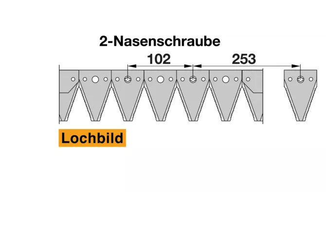 Mähmesser L 120 cm, 23 Klingen, gezahnt passend zu Austro Rapid M176 Schröckenfux