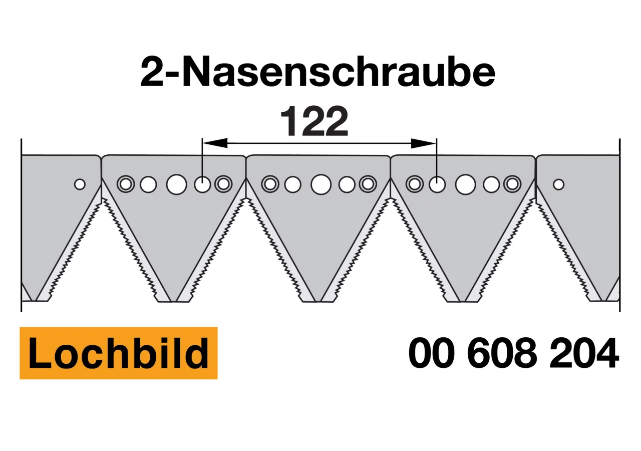 Mähmesser L 130 cm, 17 Klingen, gezahnt, DIN 80 passend zu Austro Rapid M204 Schröckenfux