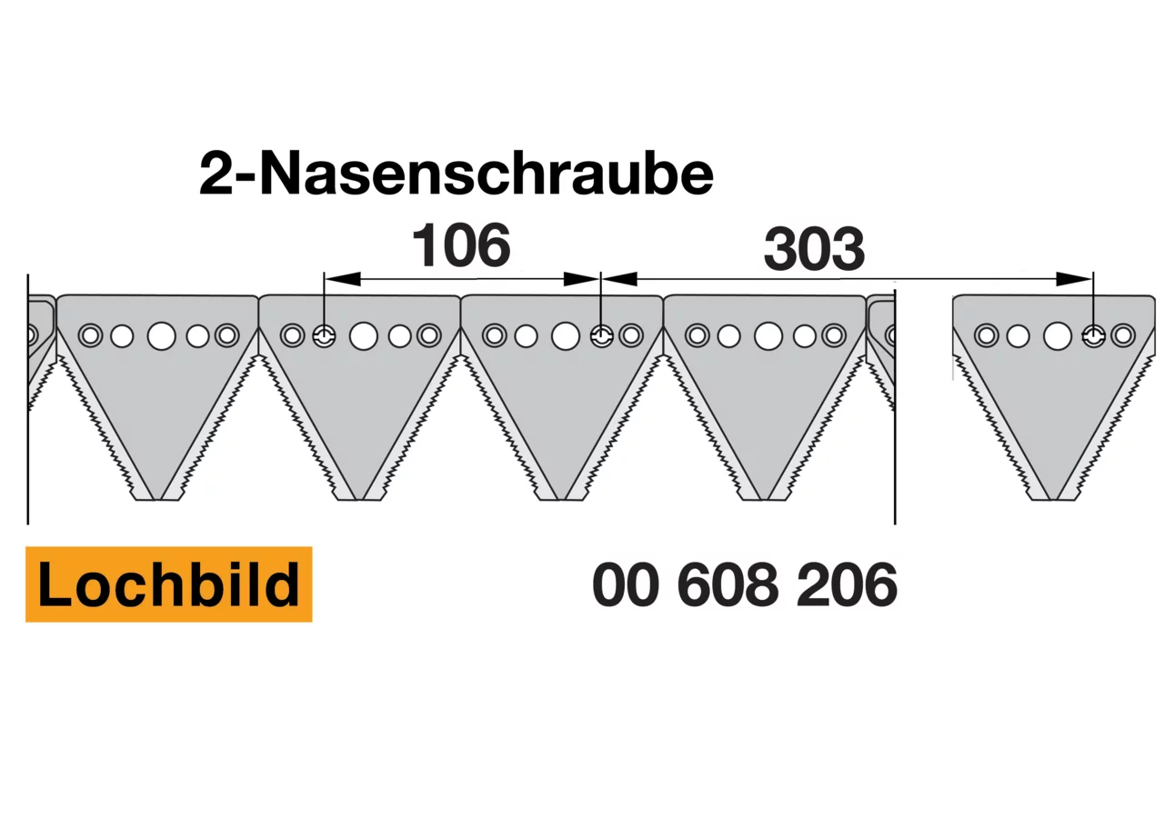 Mähmesser L 140 cm, 18 Klingen, gezahnt, DIN80 passend zu Austro Rapid M206 Schröckenfux