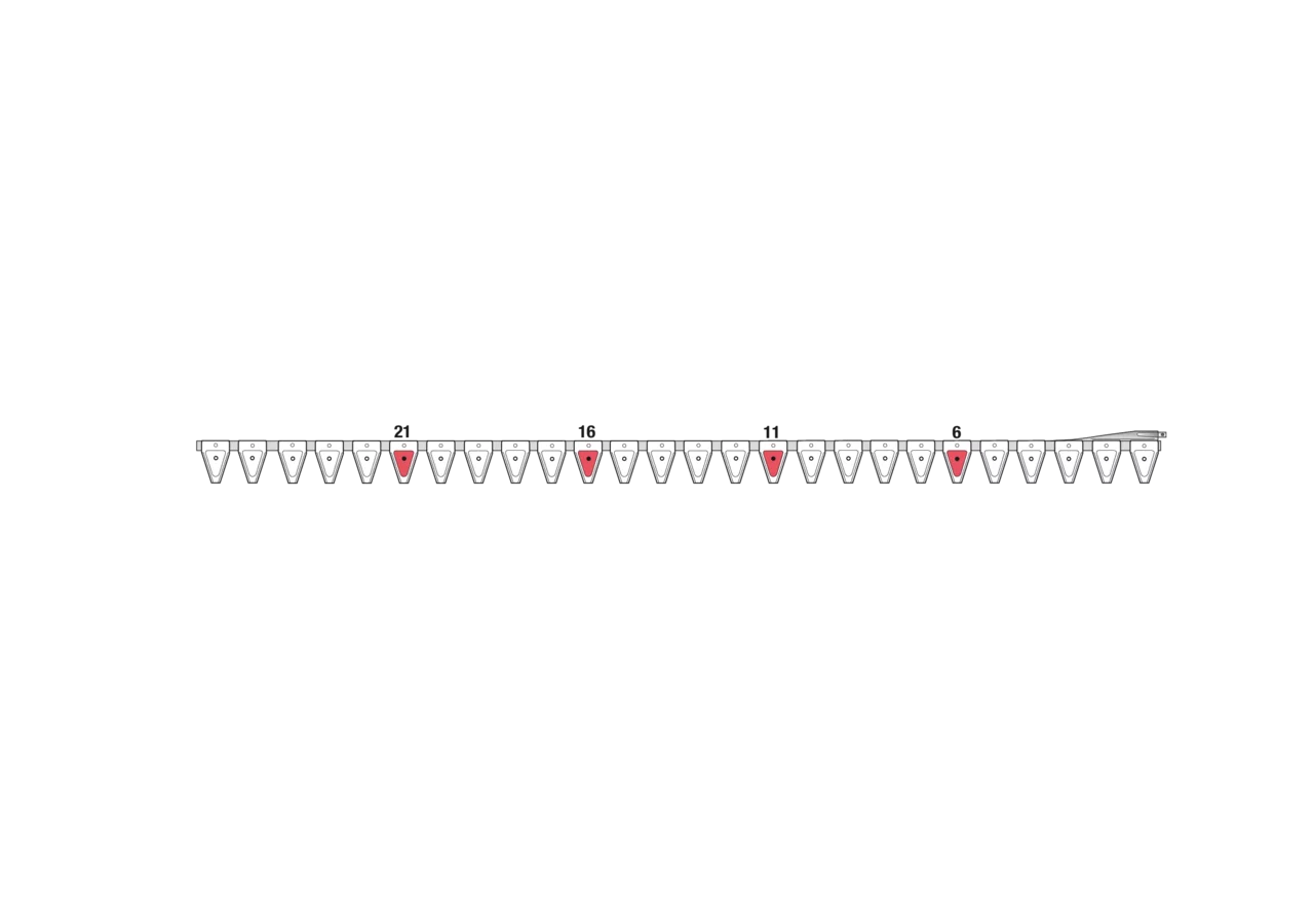 Untermesser L 190 cm, rechts, 26 Klingen, glatt, T76 ESM 2655540 ESM