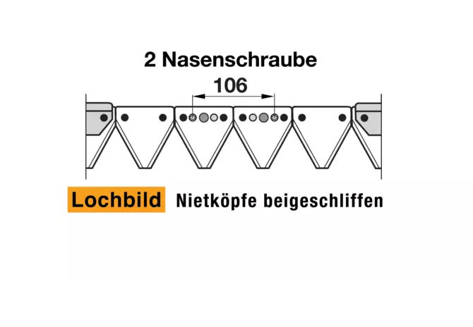 Mähmesser L 140 cm, 18 Klingen, gezahnt, DIN 75 passend zu Gutbrod Schröckenfux