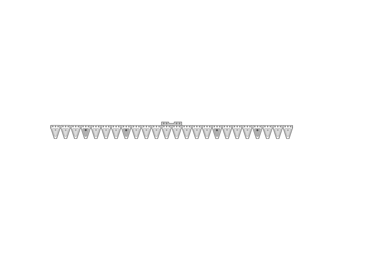 Untermesser L 160 cm, 24 Klingen, T70, glatt – passend für ESM 2655180 Schröckenfux