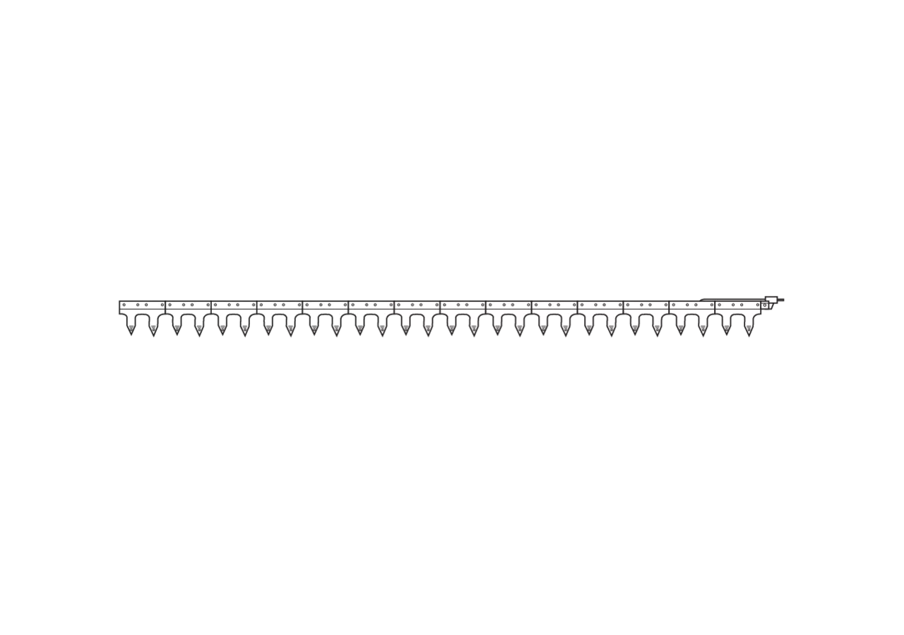 Fingerstab L 205 cm, 28 Klingen, glatt – passend für Gaspardo 21120257 GartenShop24