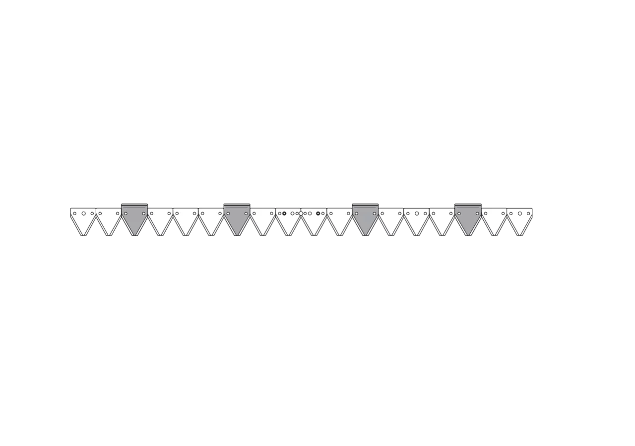 Mähmesser L 140 cm, 18 Klingen, gezahnt, DIN 80 – passend für Moty M630 Schröckenfux