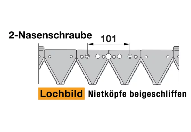 Mähmesser L 140 cm, 18 Klingen, gezahnt, DIN 80 – passend für Moty M630 Schröckenfux
