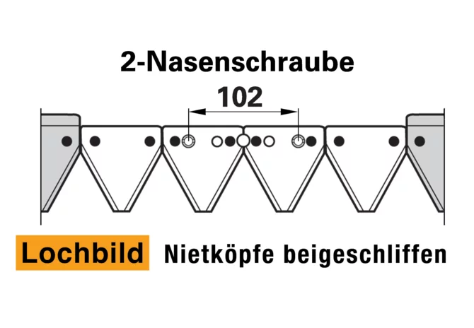 Mähmesser L 152 cm, 20 Klingen, gezahnt, DIN 80 passend zu Moty 1500 Schröckenfux