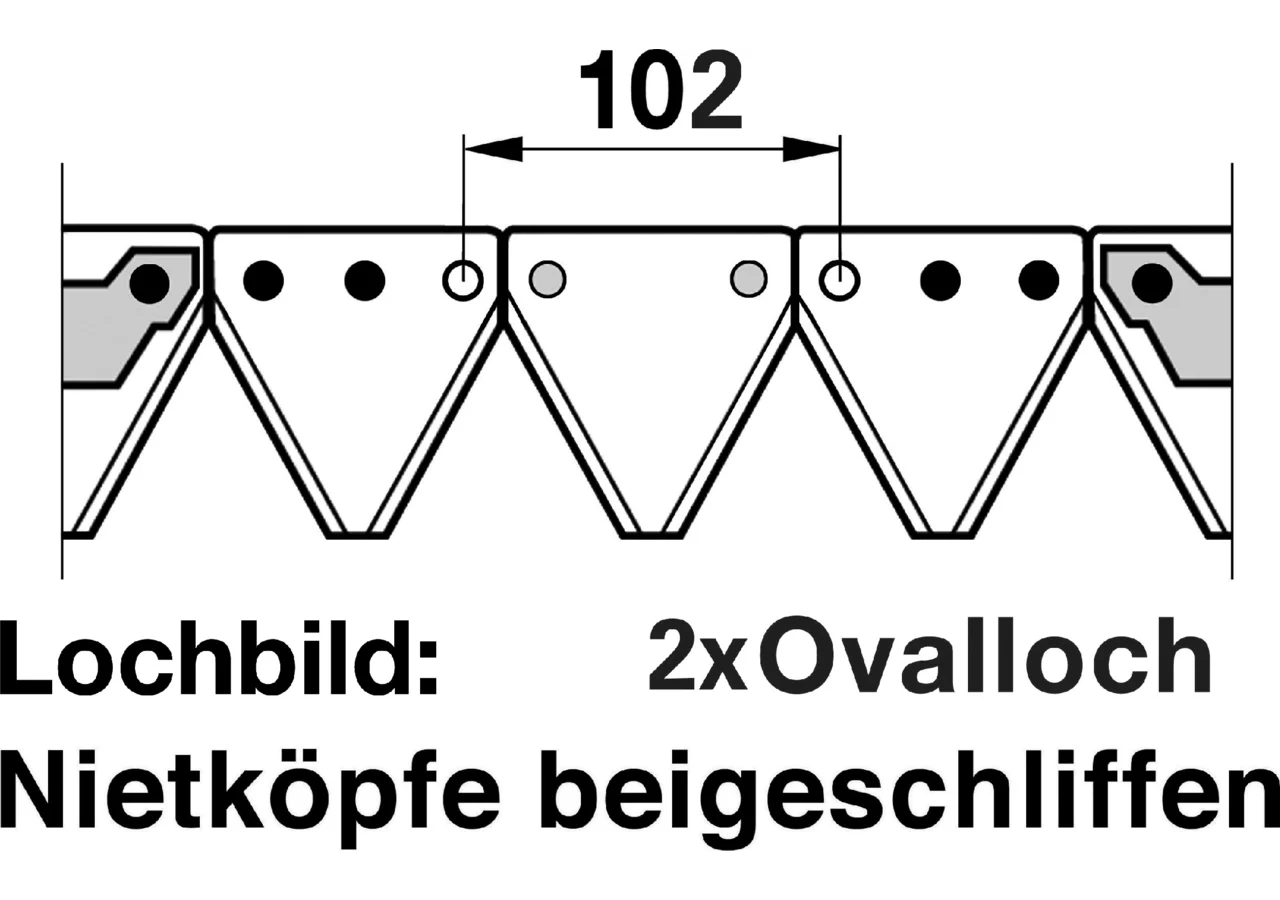 Mähmesser L 145 cm, 19 Klingen, gezahnt, DIN 80 – passend für Reform 110.422.202 Schröckenfux