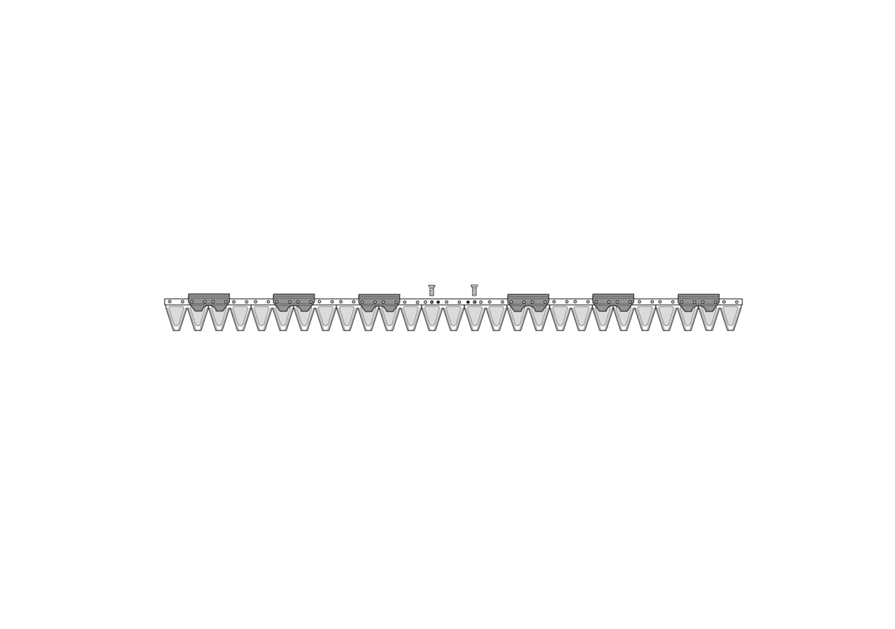 Mähmesser L 137 cm, 27 Klingen, glatt ESM 2481620 ESM