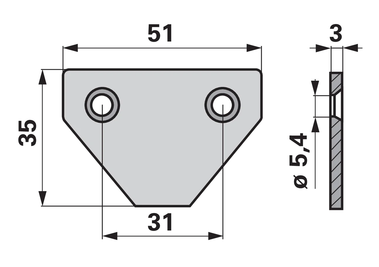 Reinigungsplatte L 51 x B 35 x S 3 mm – passend für Casorzo 26163 Schröckenfux