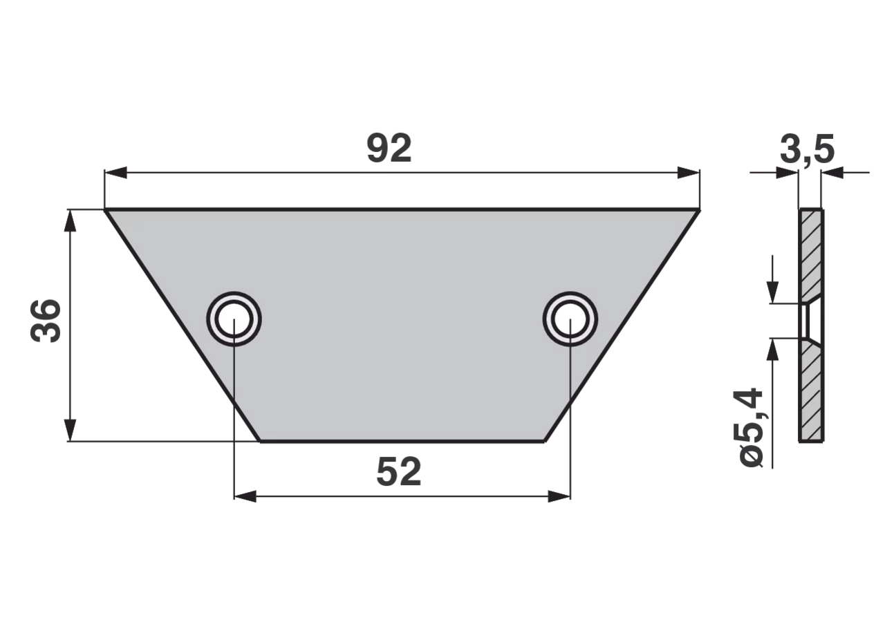 Reinigungsplatte L 92 x B 36 x S 3,5 mm – passend für Stockey 3233212 Rasspe