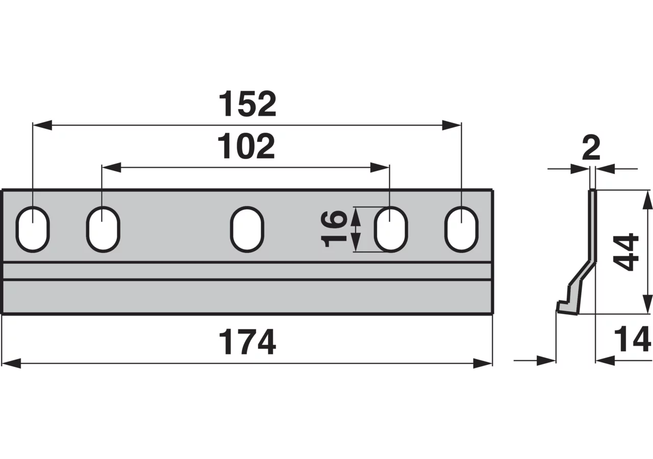 Reibplatte L 174 mm Aebi AM22776/1 Aebi