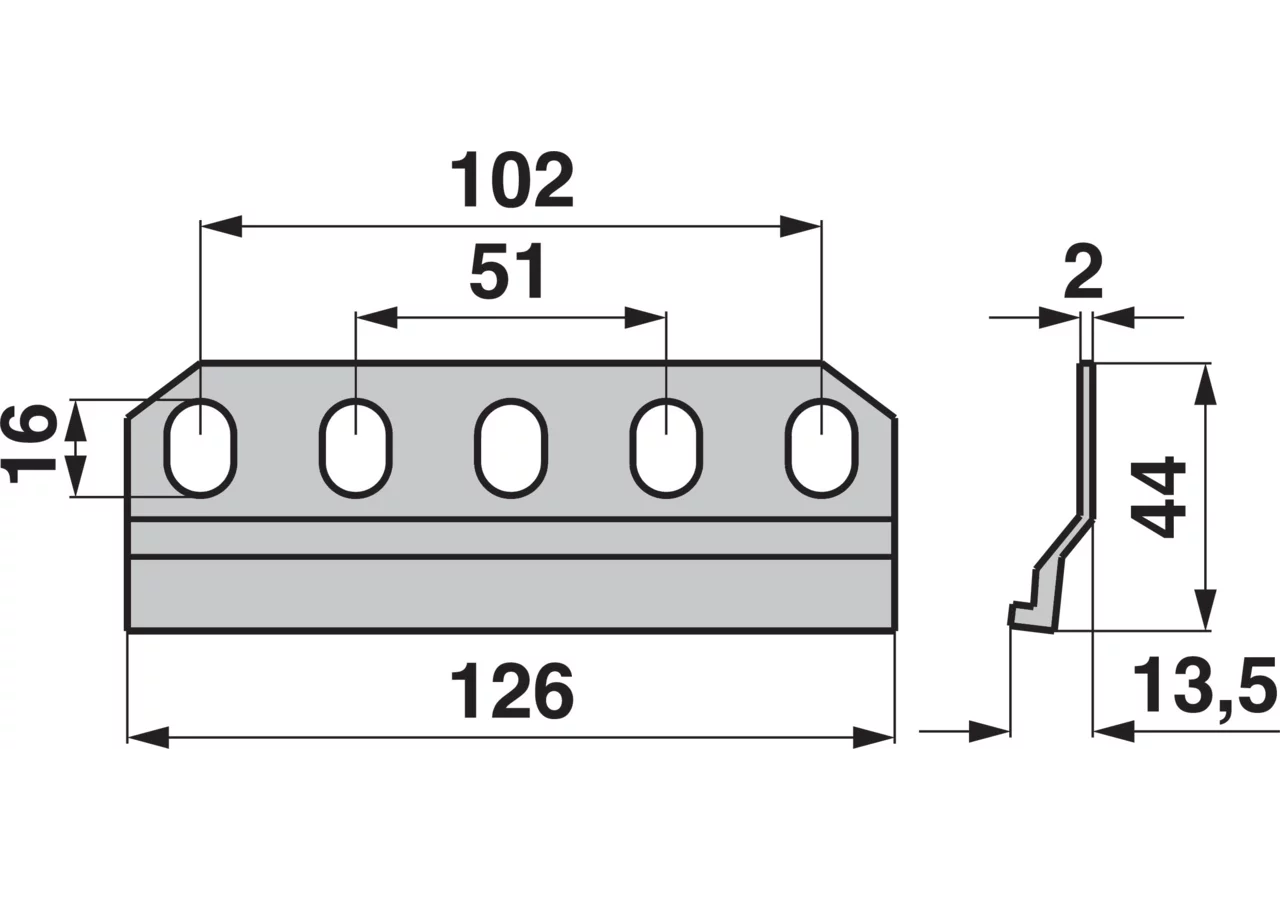 Reibplatte L 126 mm Aebi AM23324/1 Aebi
