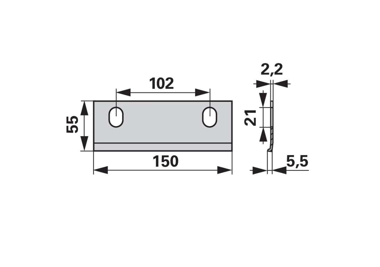 Reibplatte L 150 mm – passend für Rasspe RS7504 Rasspe