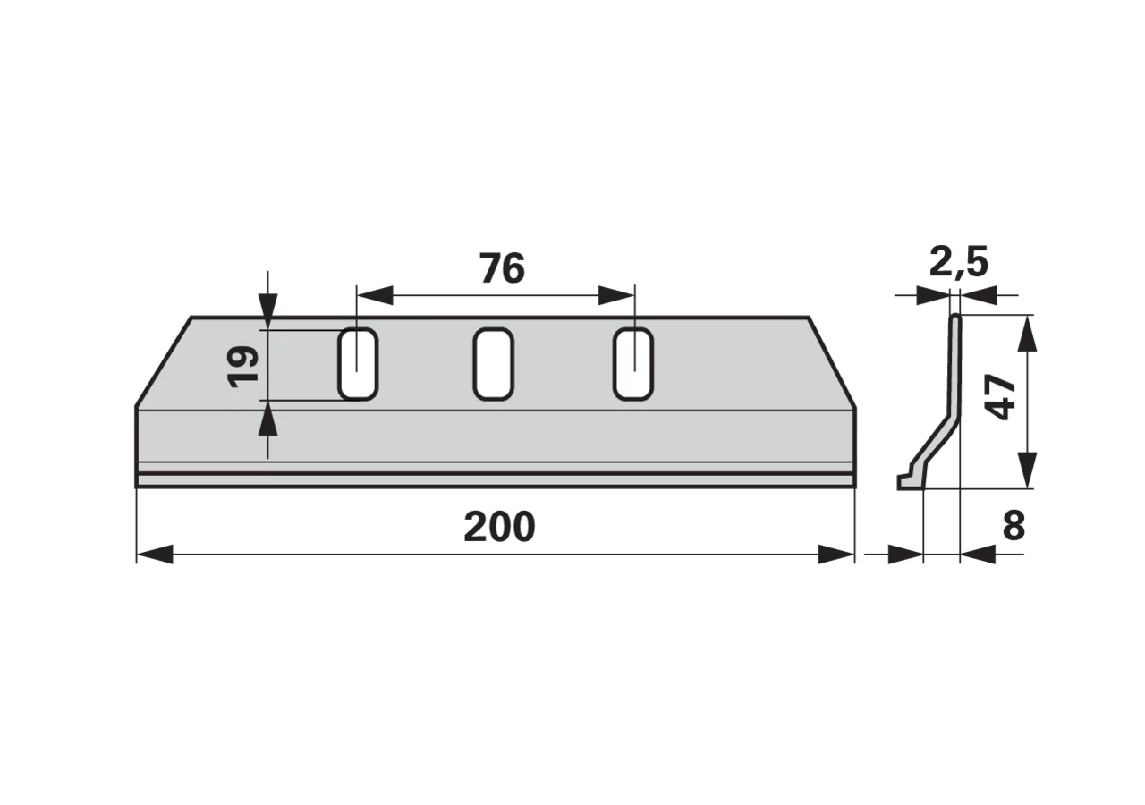 Reibplatte L 200 mm, für Hochschnitt Reform 110.463.328 GartenShop24