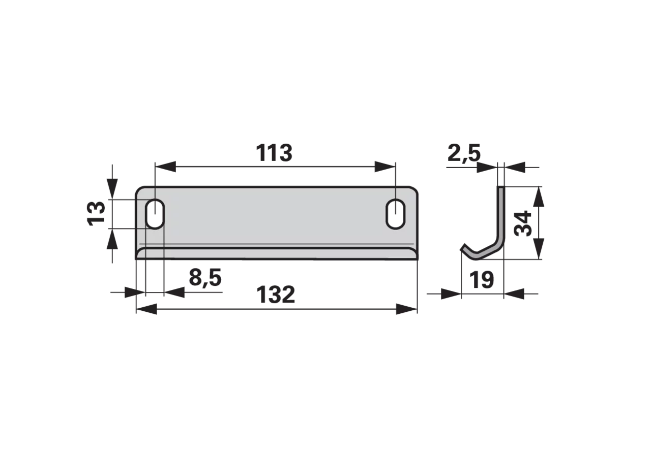 Reibplatte L 132 mm ESM 3322910 ESM