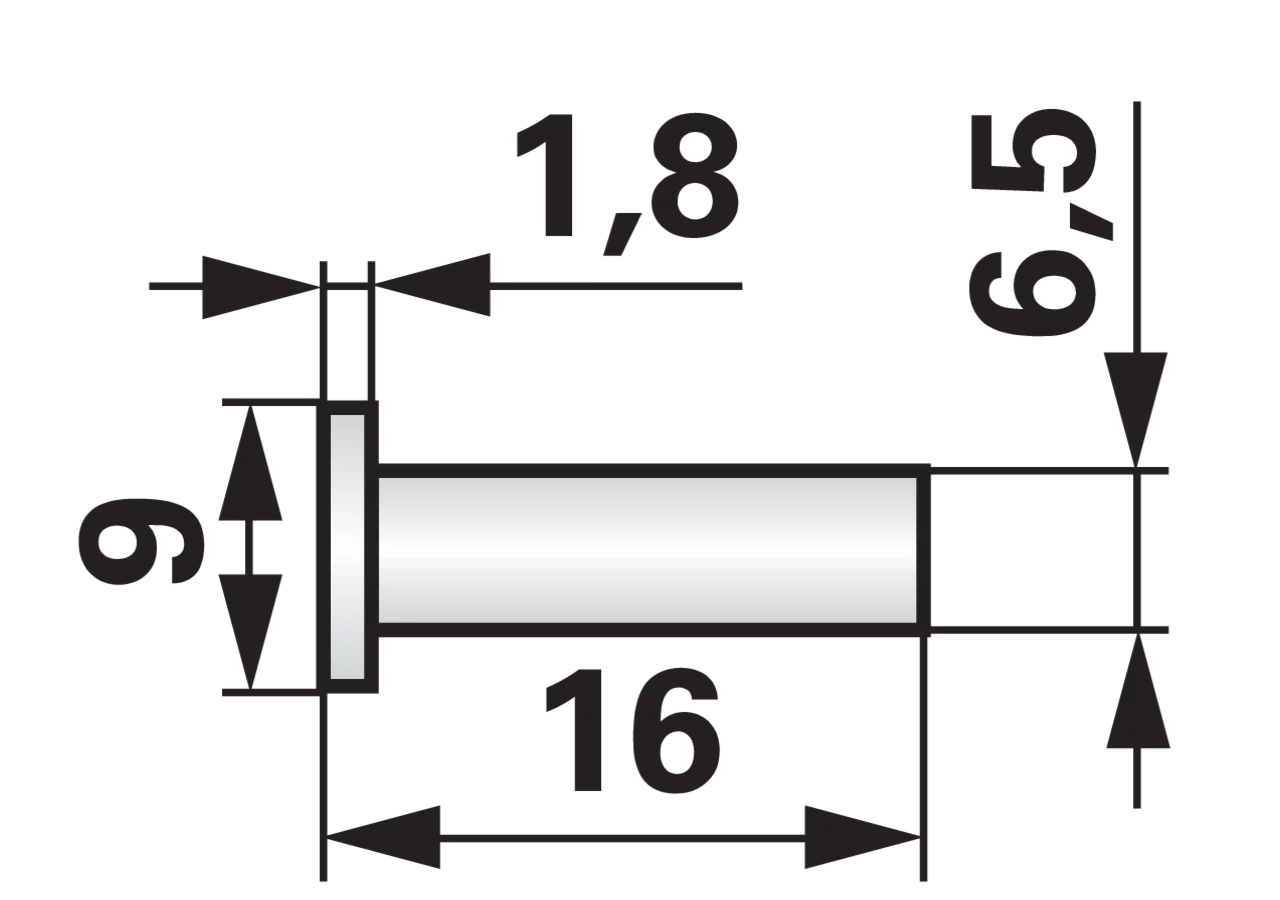Flachkopfniet AD 6,5 x L 16 mm, 200 Stück – passend für BCS 331.26516.0 GartenShop24