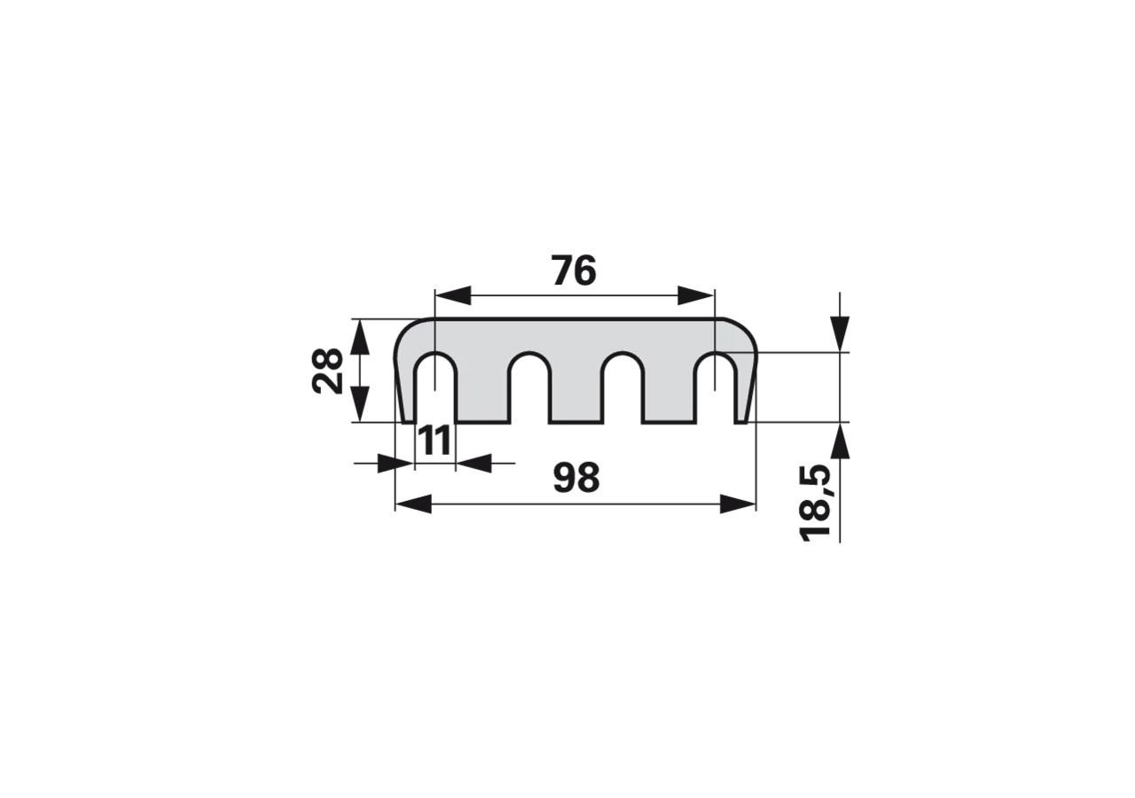 Ausgleichsplatte L 98 x B 28 x S 0,2 mm ESM 3631030 ESM