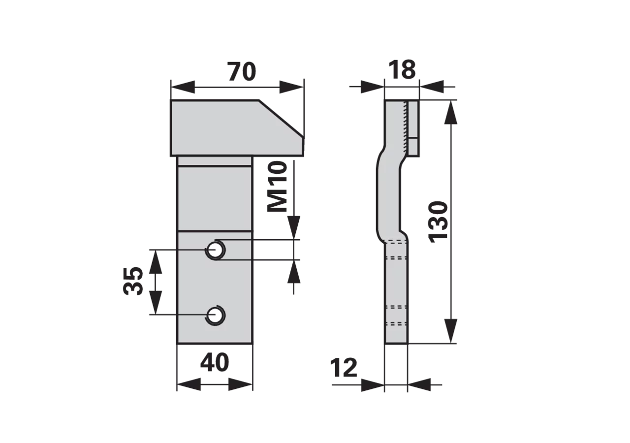 Schleifsohle links Aebi 210.0332 Aebi