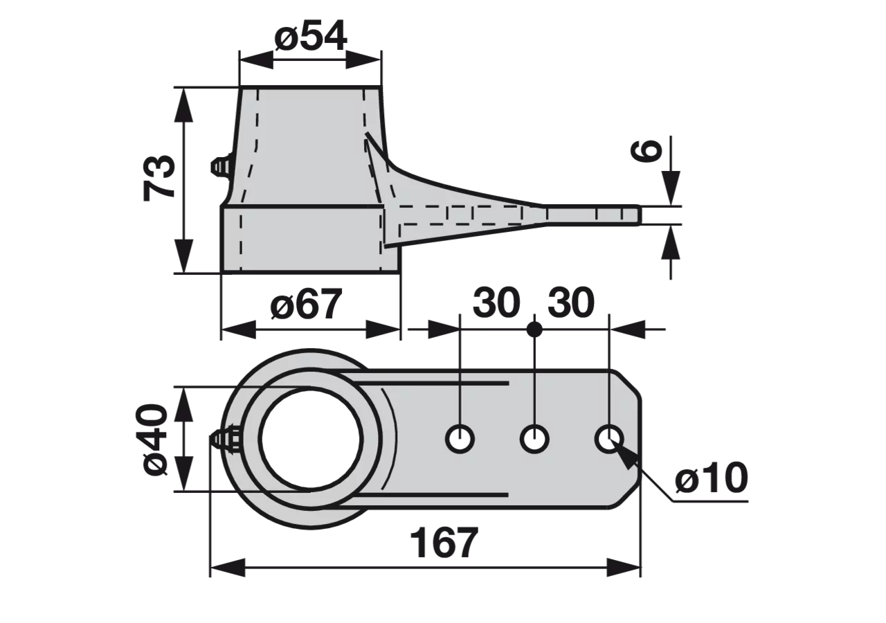 Schwinghebel L 167 mm – passend für Mörtl V1201 GartenShop24