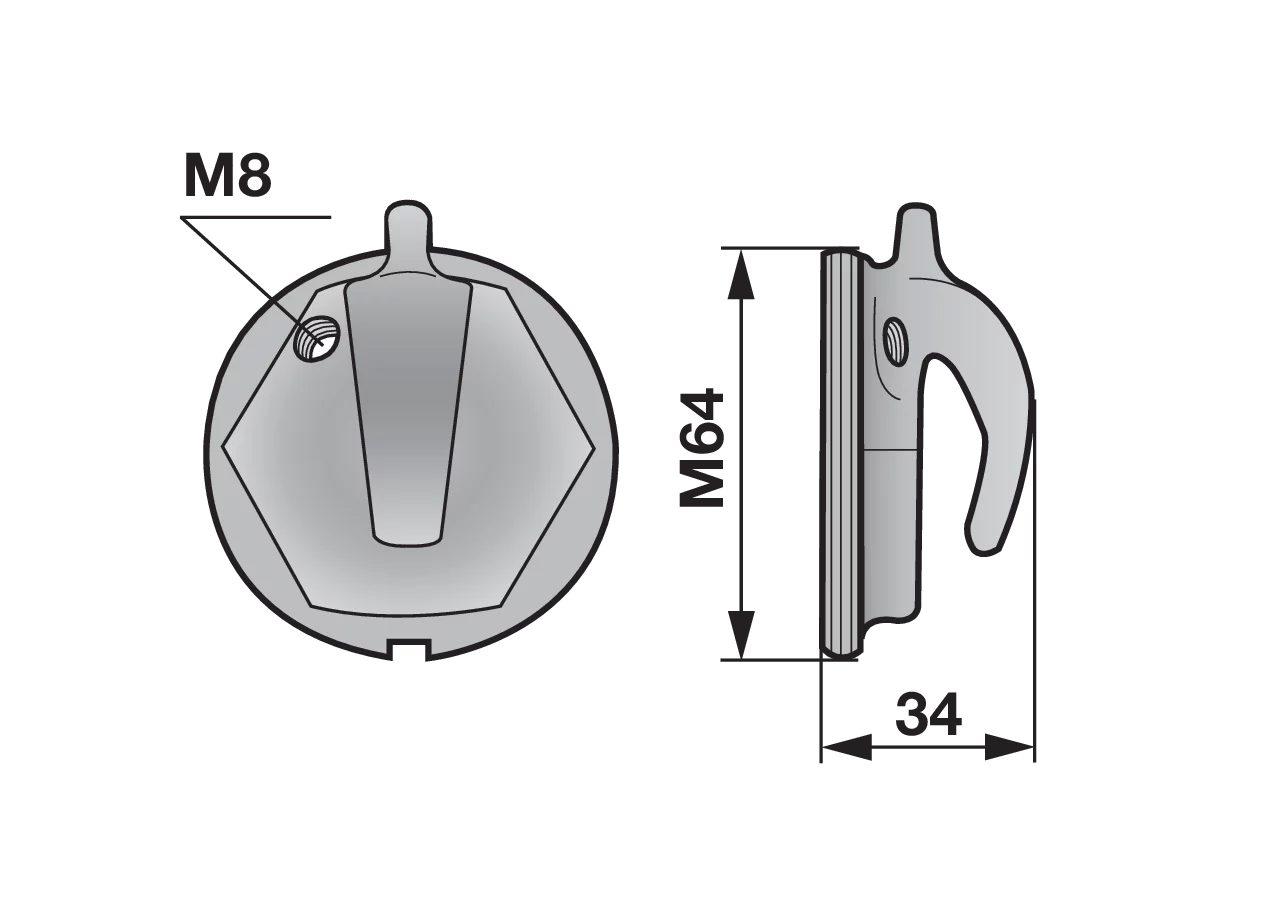 Hakendeckel H 34 mm – passend für Mörtl N79W GartenShop24