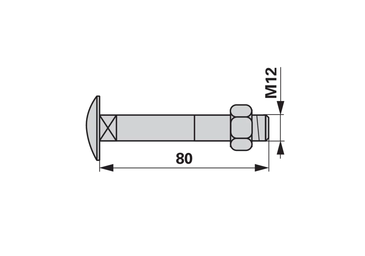 Schwadblechschraube M12 x 80 mm, mit Mutter passend zu Steyr GB393-1 GartenShop24