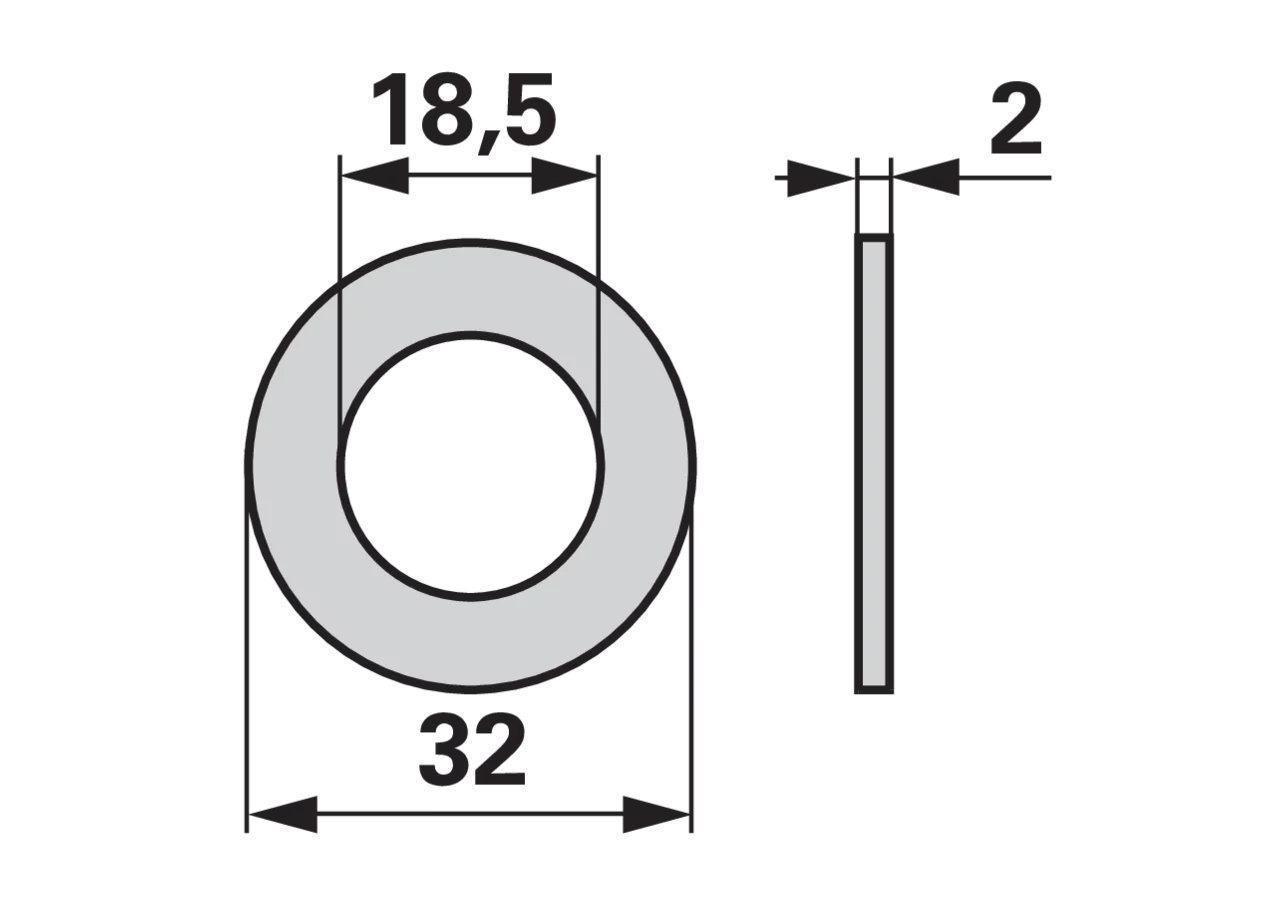 Scheibe AD 32 x ID 18,5 x S 2 mm – passend für Aebi AM81121 GartenShop24
